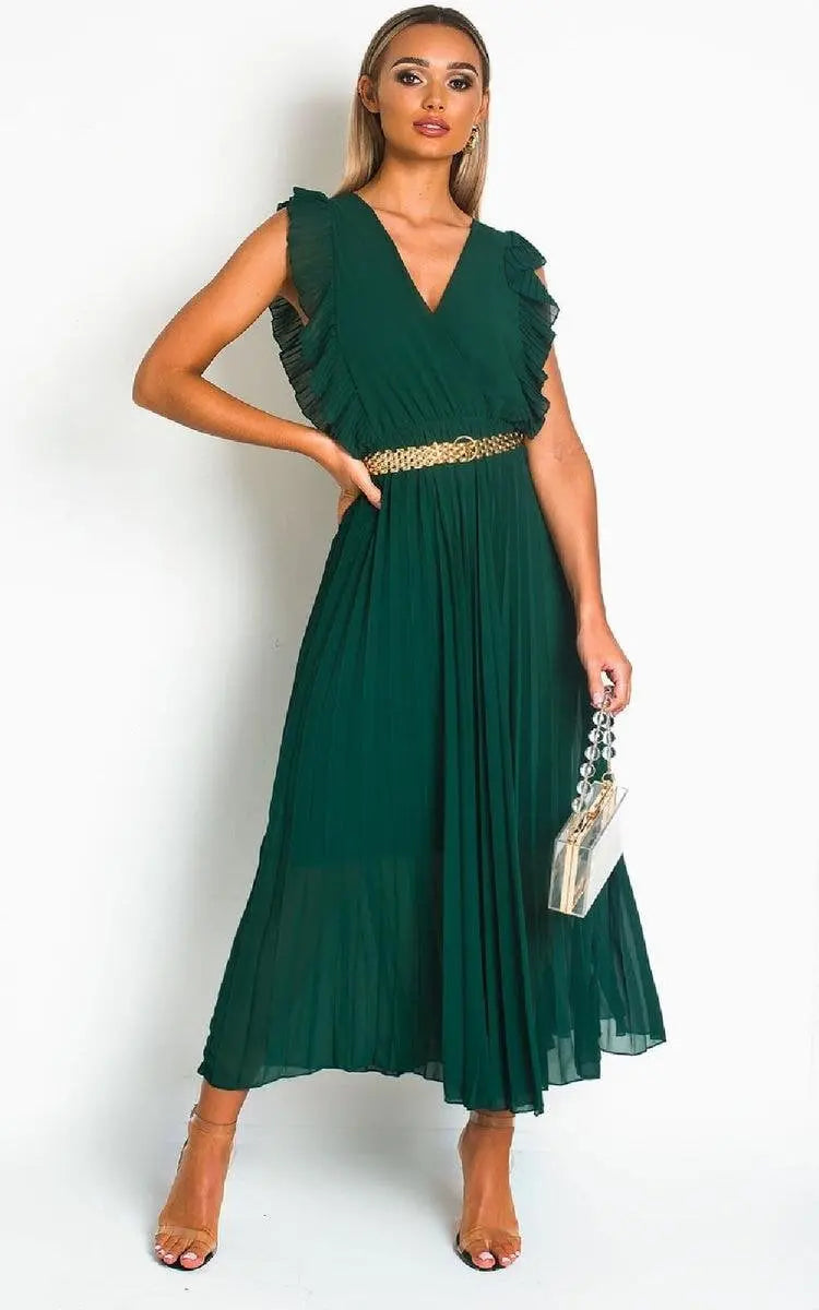 Pleated Maxi Dress-3