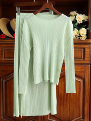 Pleated Suit Skirt Female Fall New Design Sense Top Straight Package Hip Skirt Senior Sense Two-Piece Set - Memoriex 