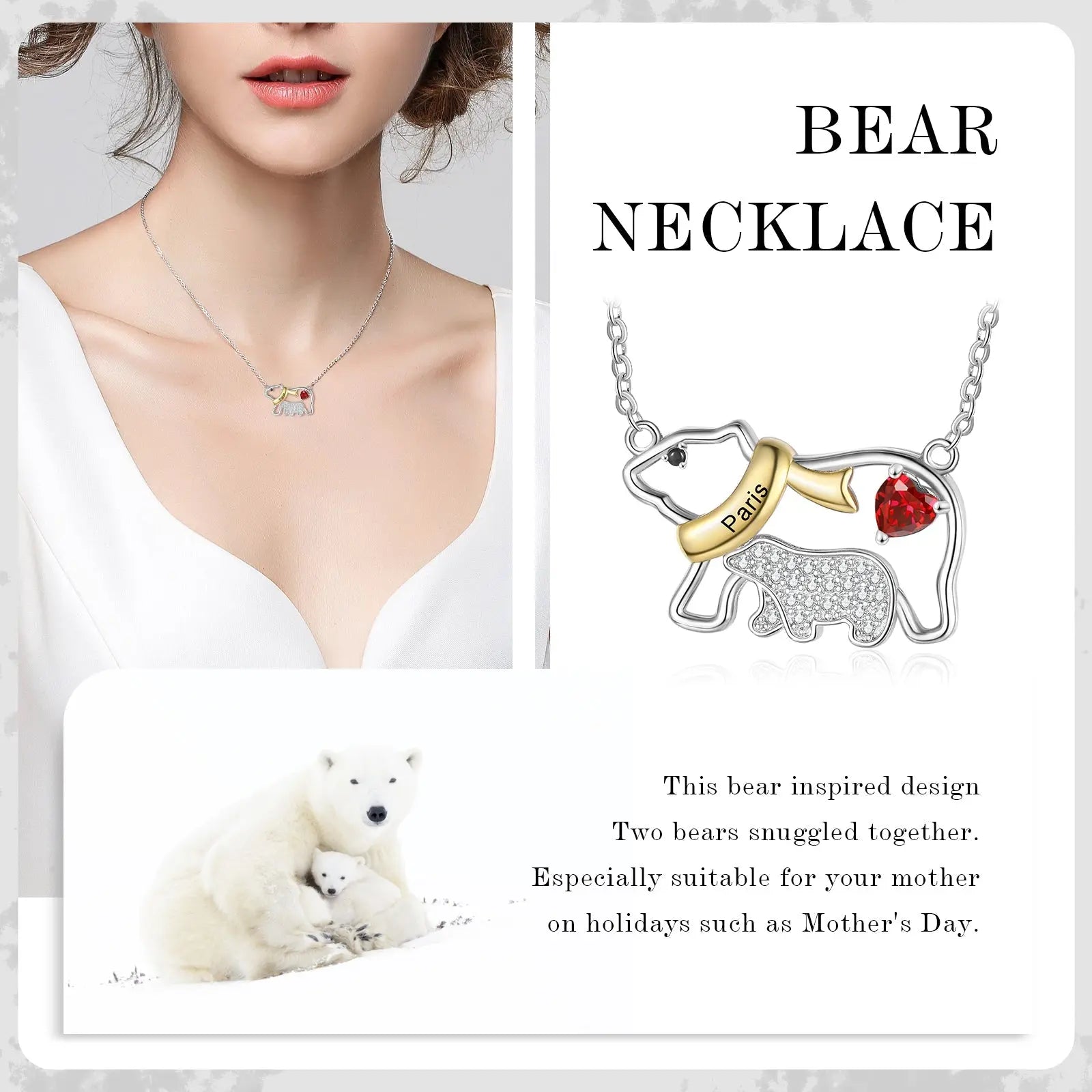 Polar Bear Mother and Child Necklace-2