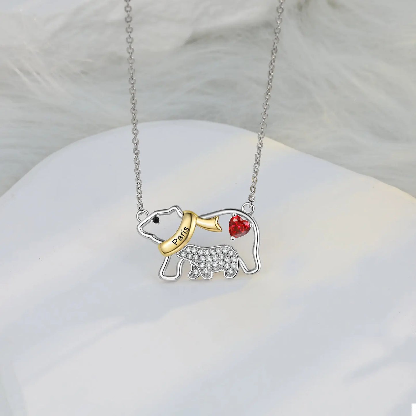 Polar Bear Mother and Child Necklace-3