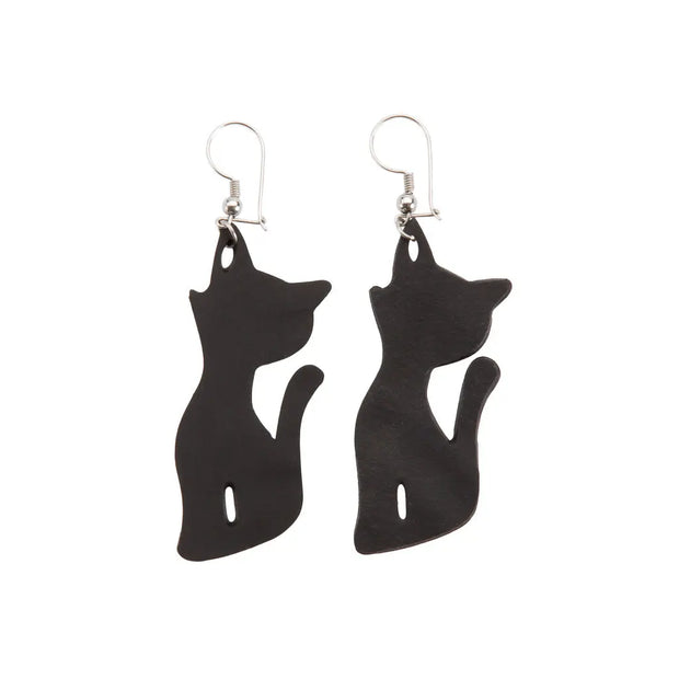 Poppy Recycled Rubber Cat Earrings - Memoriex 