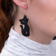 Poppy Recycled Rubber Cat Earrings - Memoriex 