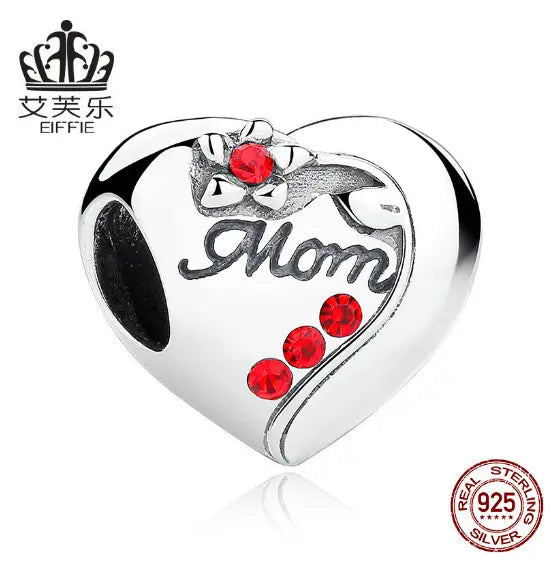 Popular Heart-shaped Mom Mother's Day Gift DIY Beads S925 Sterling Silver Bracelet Accessories SCC004 - Memoriex 