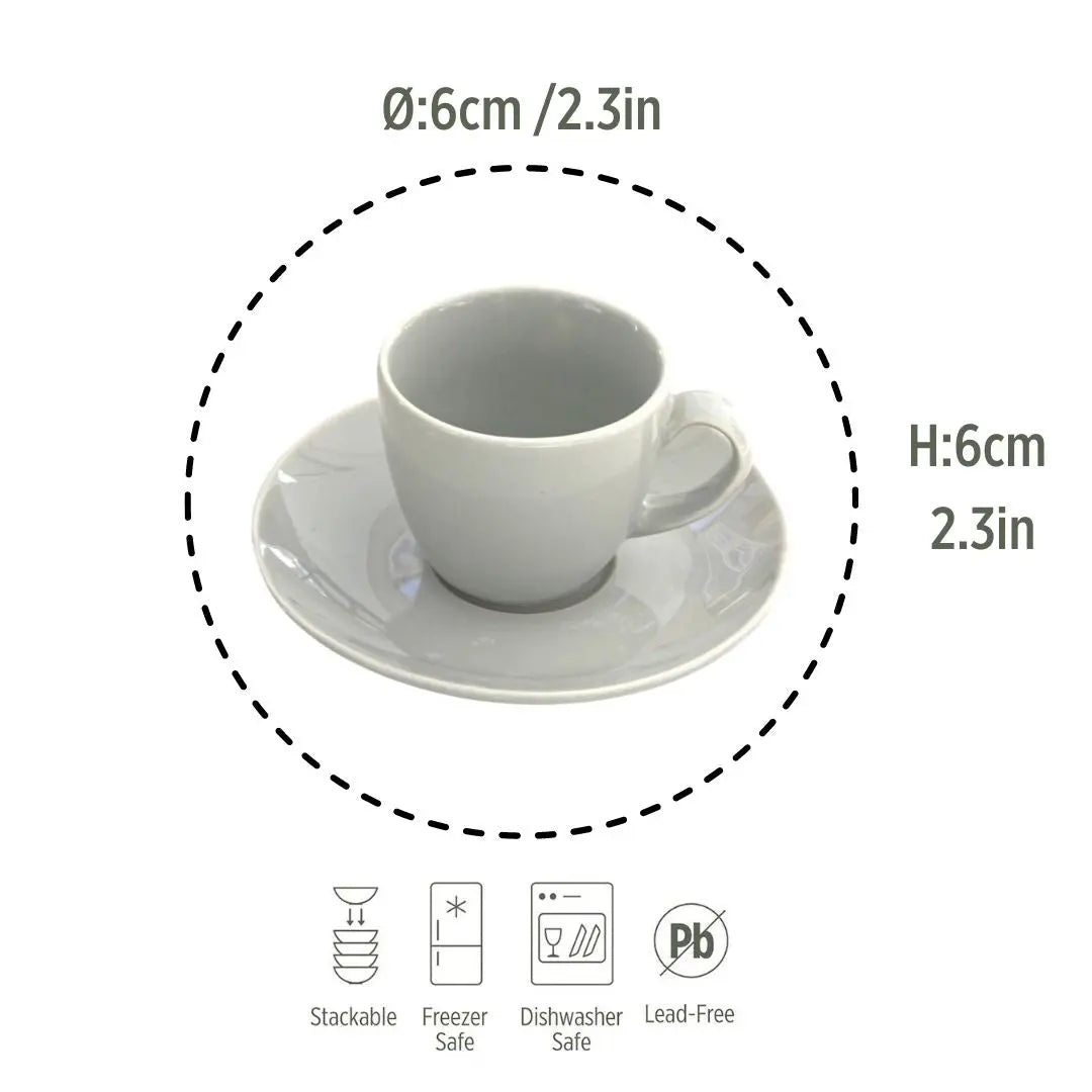 Porcelain Coffee&Tea Cup Espresso Cups Light Grey-1