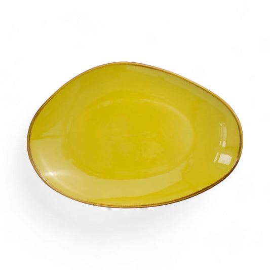 Porcelain Serving Plate&Platter Yellow-0