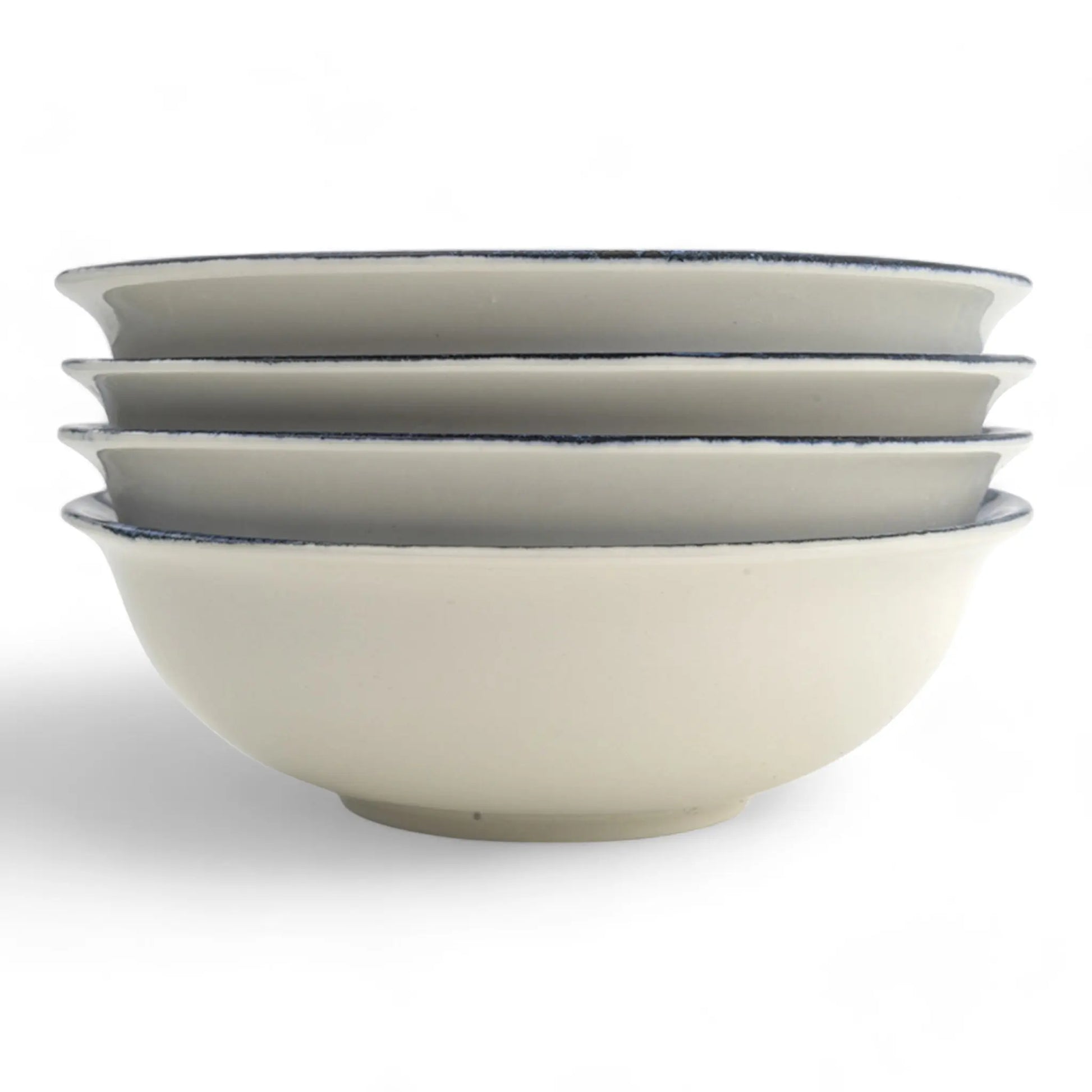 Porcelain Soup-Cereal Bowls Set of 4 Pebble Deep Ocean 17cm-2