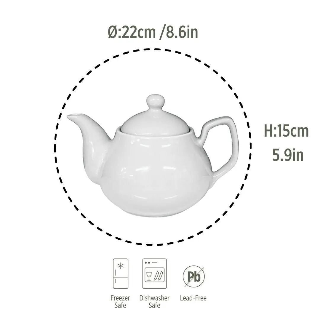 Porcelain Tea Pot White 15cm - Memoriex 