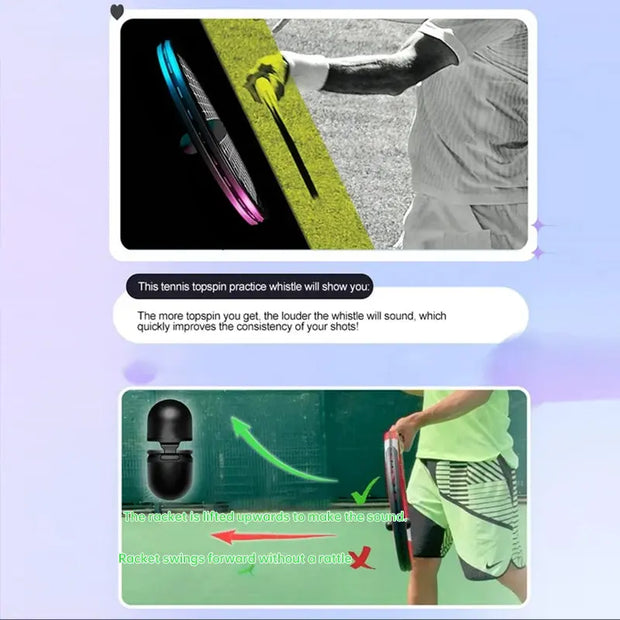 Portable Tennis Topspin Whistle Hitting Trainer - Ideal for Beginners' Swing Aid - Memoriex