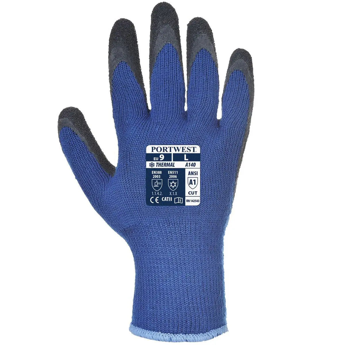 Portwest A140 Thermal Grip Latex Gloves - 12 Pack - Memoriex 