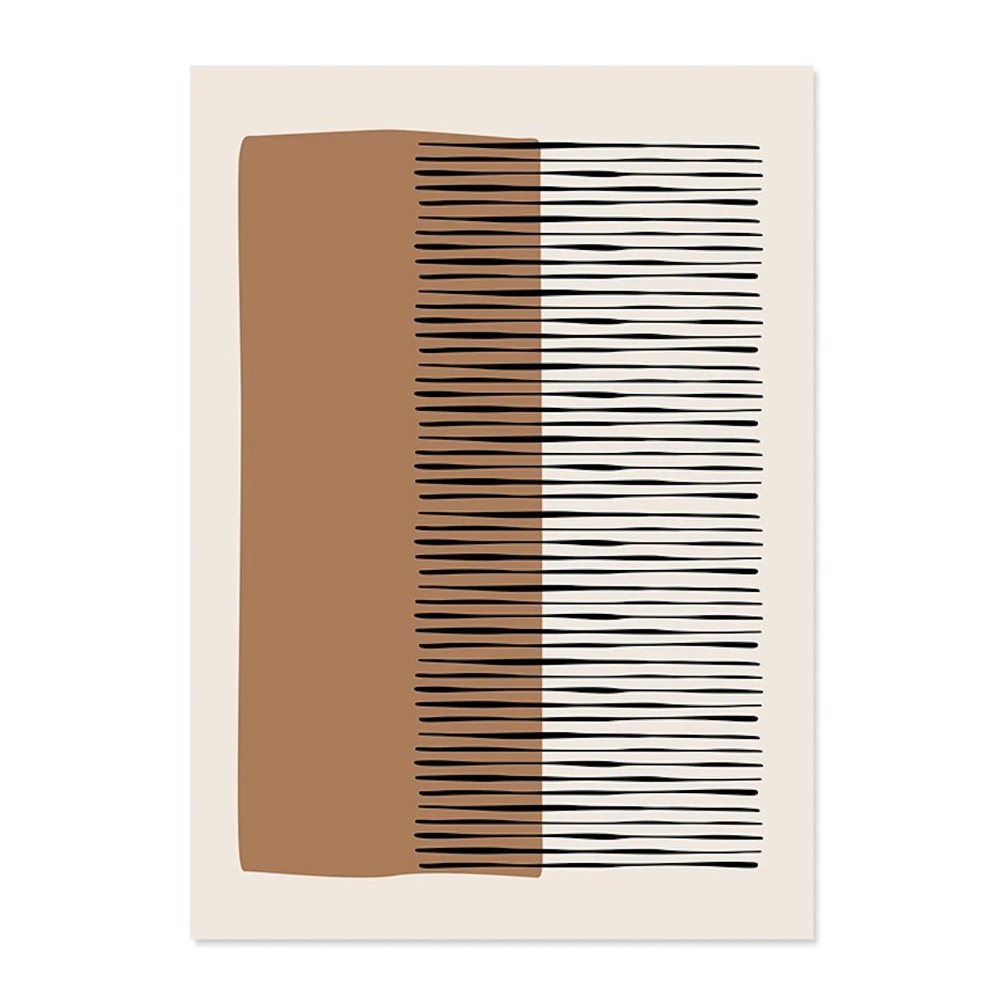 Poster Abstrakte Formen in Beige Braun und Linien Punkt Muster als Deko Print ohne Rahmen-4