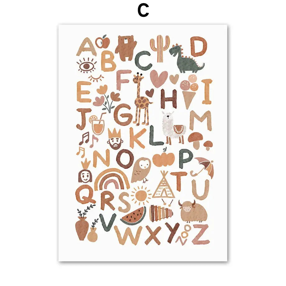 Poster Alpaka I You are my Sunshine I Alphabet I Regenbogen als Deko Print ohne Rahmen-5