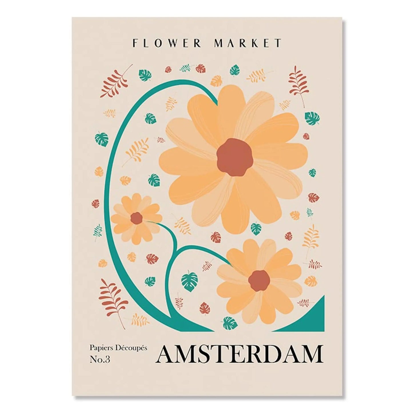 Poster Blumen Markt Botanische Bilder New York Paris Madrid London und Amsterdam als Deko Print ohne Rahmen-9