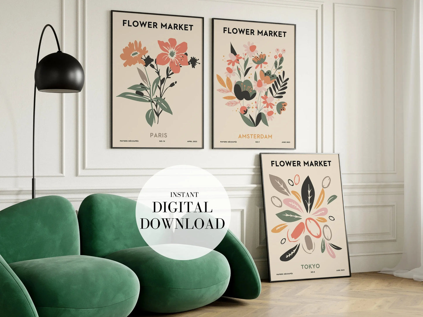 Poster Blumen Markt | Poster Set 8 Bilder | Botanische Wand Kunst I Wandbilder Wohnzimmer & Schlafzimmer | Sofort Digitaler Download-0