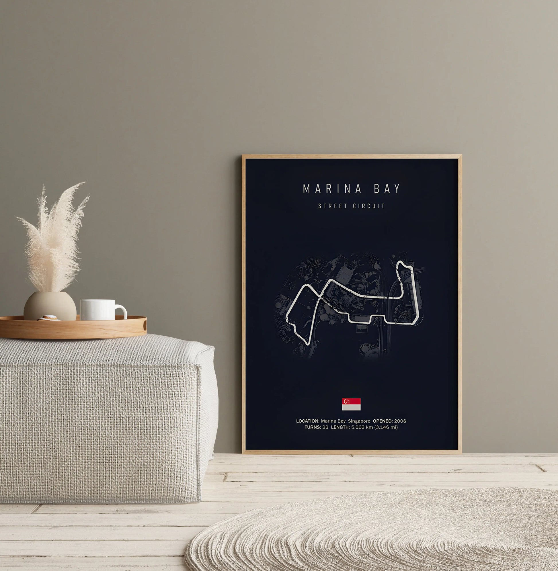 Poster FORMEL 1 MARINA BAY Singpur Rennstrecke Kurven Steckenlänge I Wanddeko I Kunstdruck ohne Rahmen-2