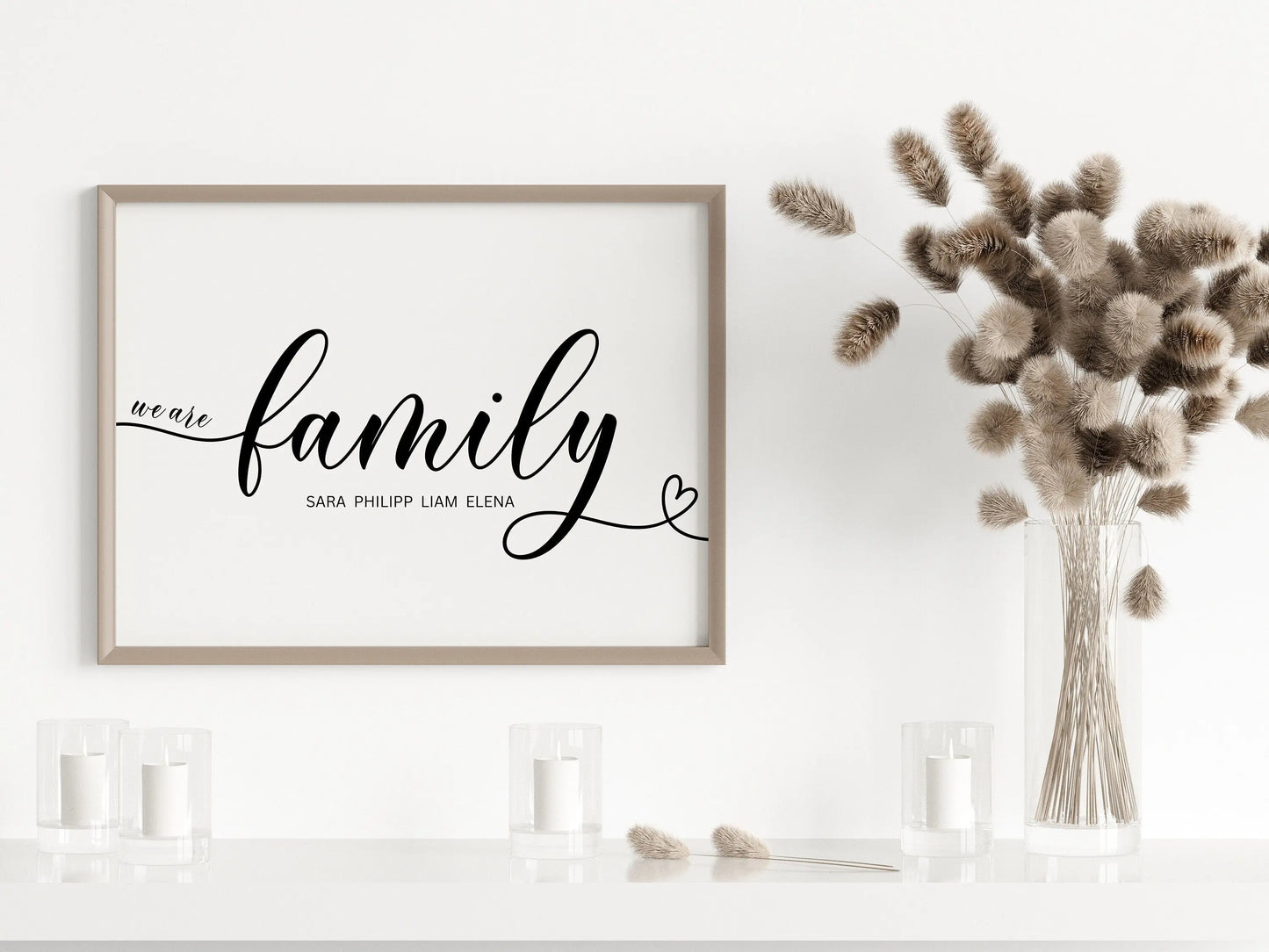 Poster Familie Personalisiert mit Namen I Familiengeschenk I Wohnzimmer & Schlafzimmer Bilder I Wand Deko I Kunstdruck I ohne Rahmen-1