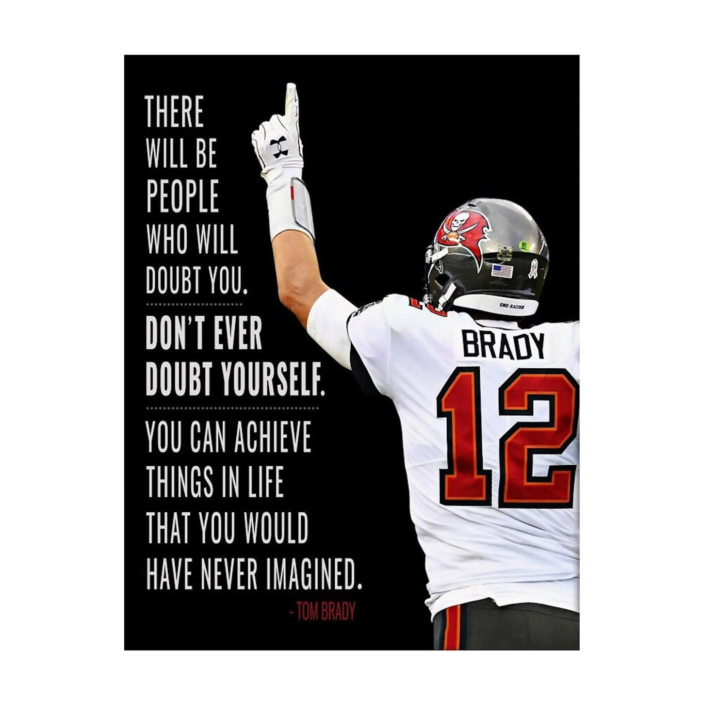 Poster Football Spieler Tom Brady Amerikanischer Football Superstar motivierender Spruch als Deko Print ohne Rahmen-3