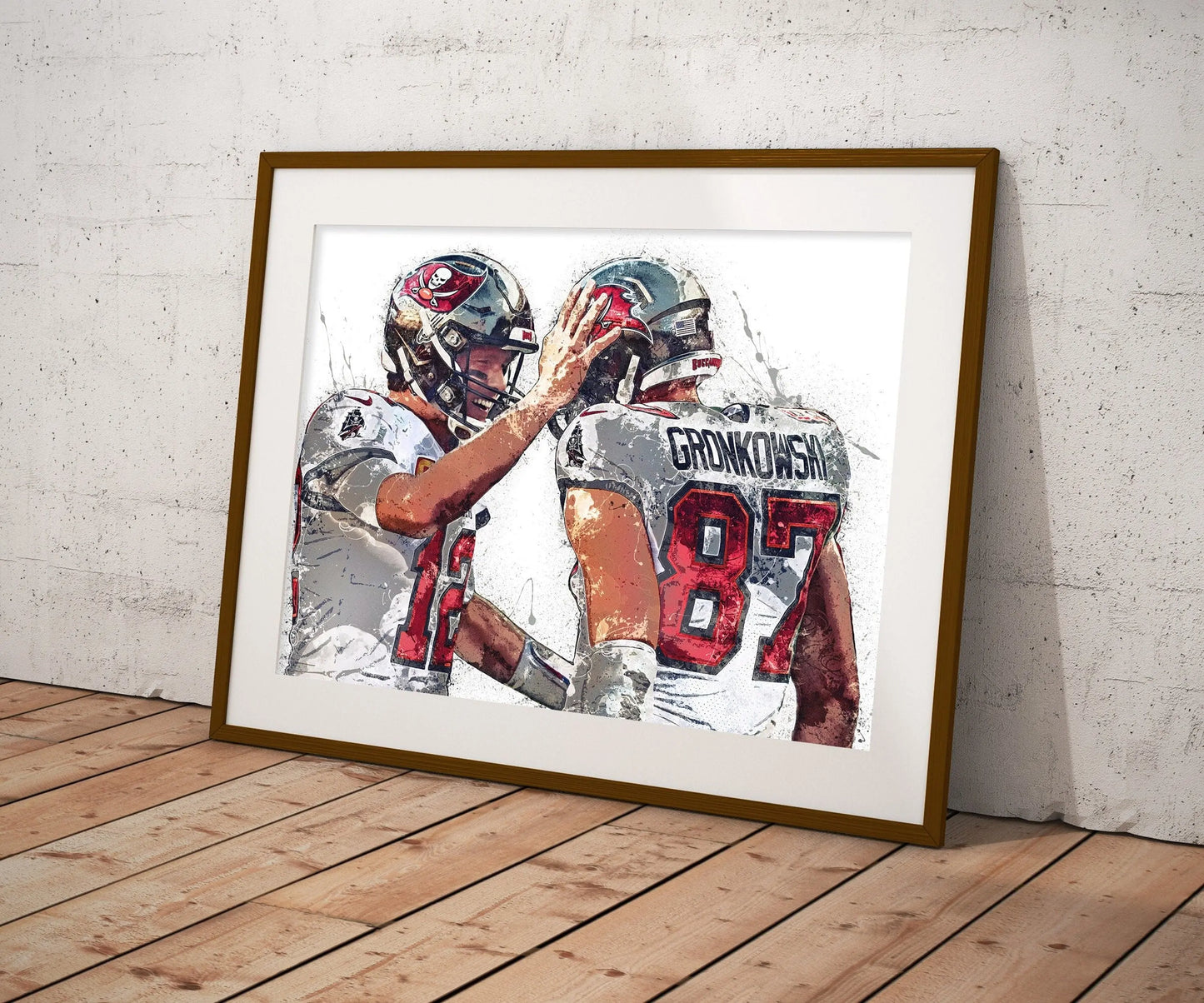 Poster Football Spieler Tom Brady & Gronkowski Amerikanische Football Superstars als Deko Print ohne Rahmen-3