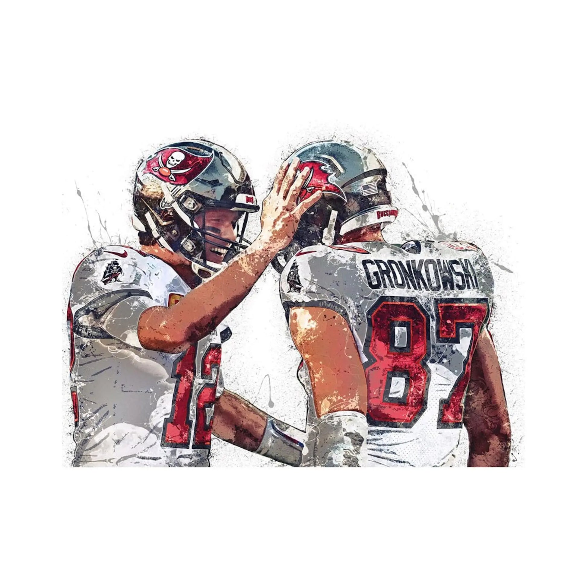 Poster Football Spieler Tom Brady & Gronkowski Amerikanische Football Superstars als Deko Print ohne Rahmen-4