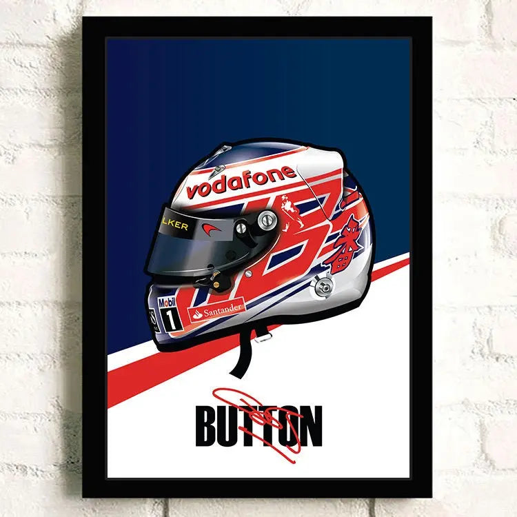 Poster Formel 1 Helm Rennfahrer Name Unterschrift I Deko Print ohne Rahmen-7