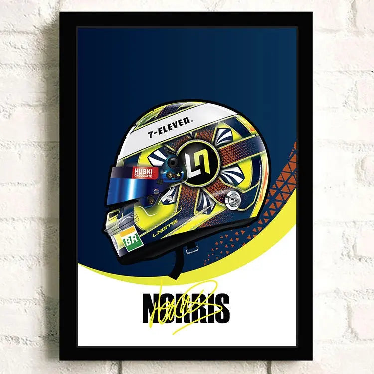 Poster Formel 1 Helm Rennfahrer Name Unterschrift I Deko Print ohne Rahmen-2