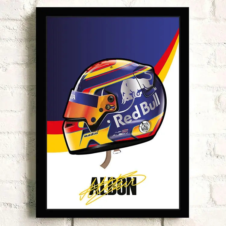 Poster Formel 1 Helm Rennfahrer Name Unterschrift I Deko Print ohne Rahmen-6