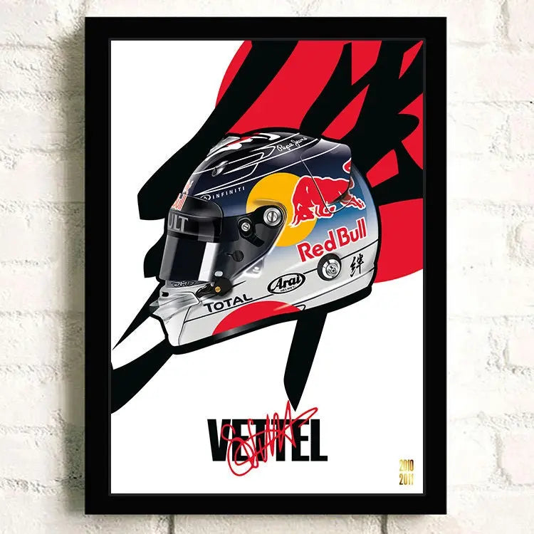 Poster Formel 1 Helm Rennfahrer Name Unterschrift I Deko Print ohne Rahmen-7