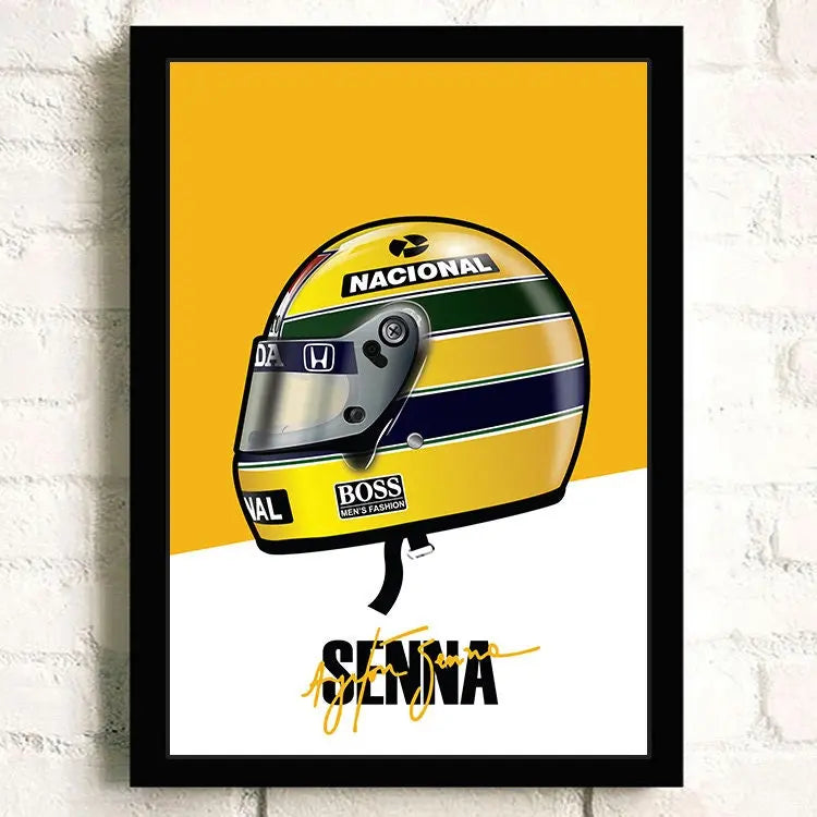 Poster Formel 1 Helm Rennfahrer Name Unterschrift I Deko Print ohne Rahmen-9