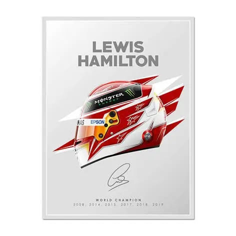 Poster Formel 1 Helme Rennfahrer Unterschriften  I Deko Print ohne Rahmen-7