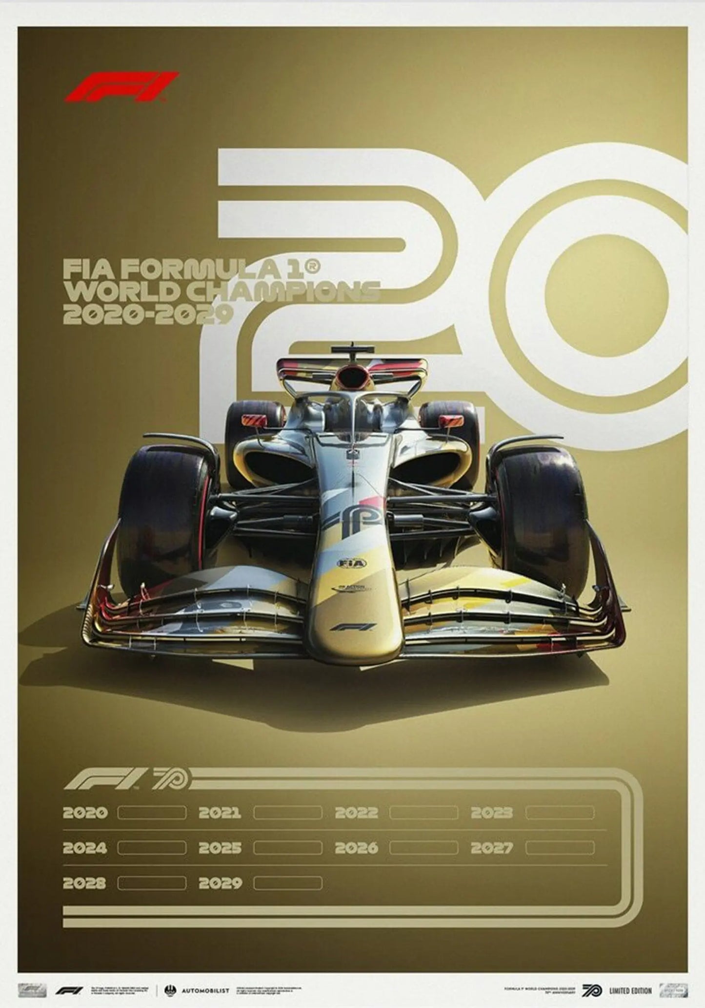 Poster Formel 1 Jahrzehnte Rennwagen Chronologie Legenden I Deko Print ohne Rahmen-8