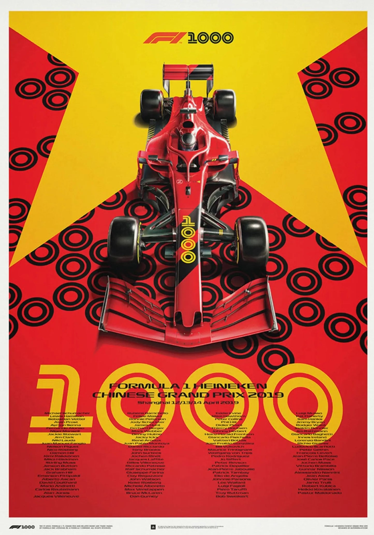 Poster Formel 1 Jahrzehnte Rennwagen Chronologie Legenden I Deko Print ohne Rahmen-9