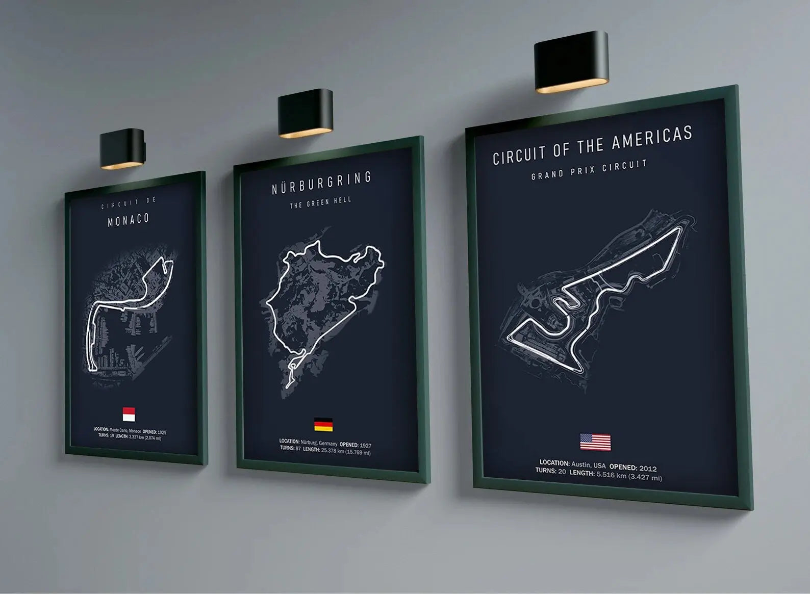 Poster Formel 1 Kalender 2024 Strecken Großer Preis von Monaco Monza Nürburgring Imola als Deko Print ohne Rahmen-0