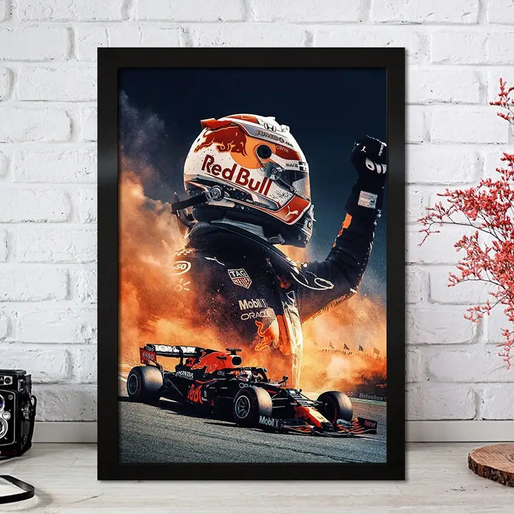 Poster Formel 1 Max Verstappen Rennfahrer Helm Rennwagen Red Bull I Deko Print ohne Rahmen-2