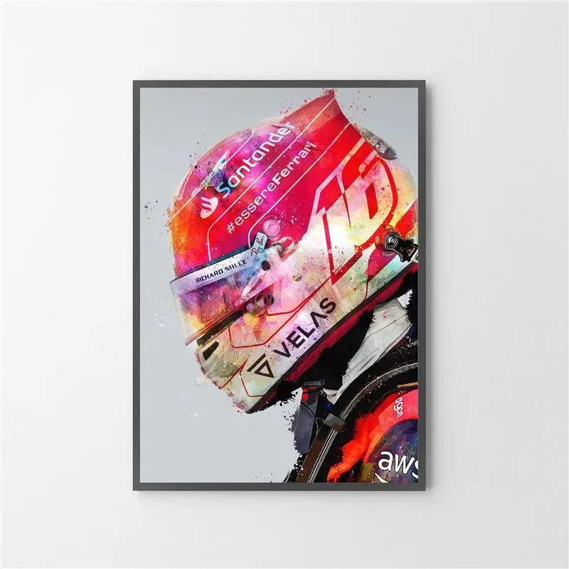 Poster Formel 1 Rennfahrer Helm I Deko Print ohne Rahmen-1