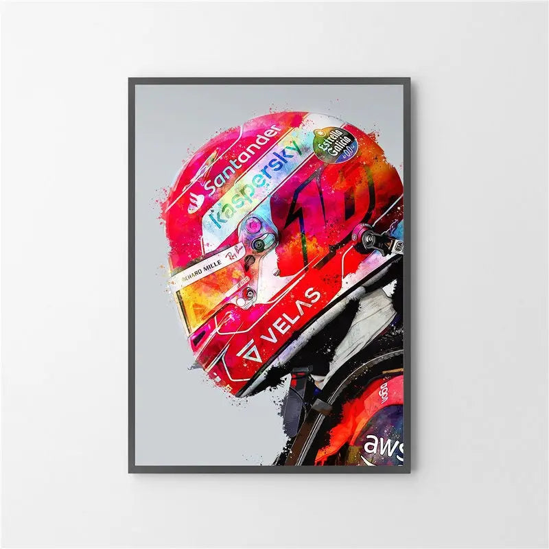 Poster Formel 1 Rennfahrer Helm I Deko Print ohne Rahmen-4