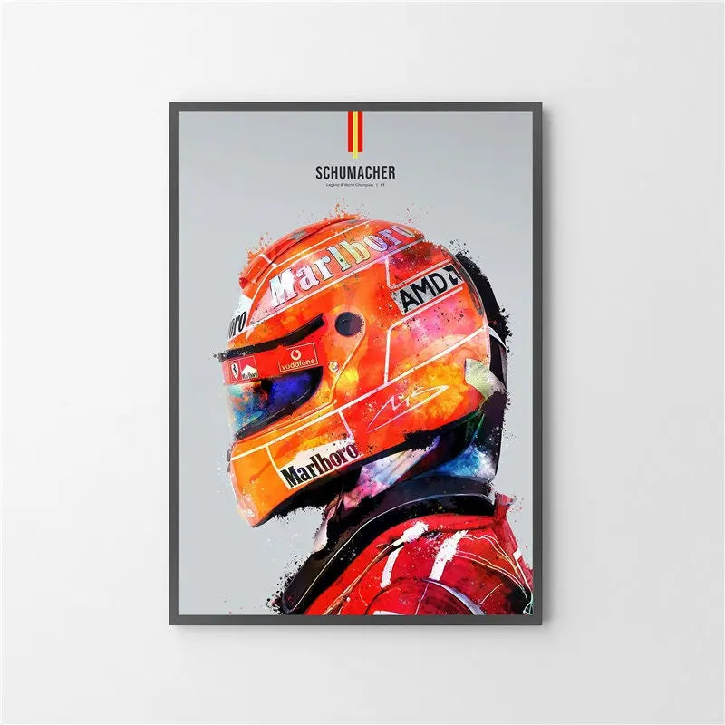 Poster Formel 1 Rennfahrer Helm I Deko Print ohne Rahmen-8