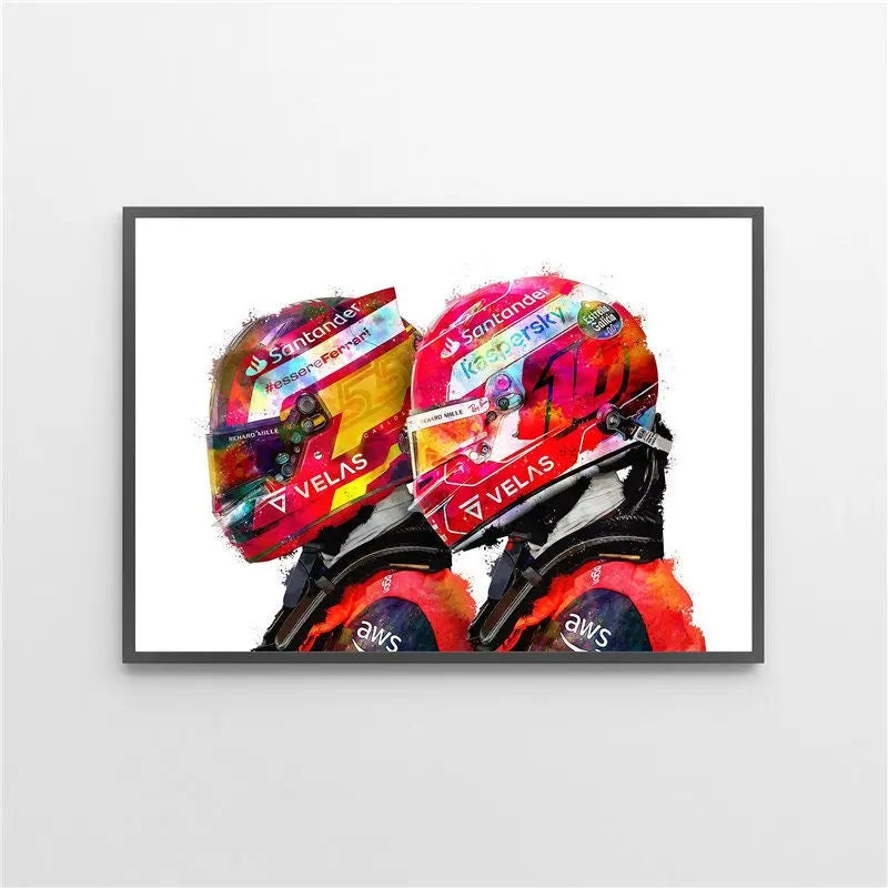 Poster Formel 1 Rennfahrer Helm I Deko Print ohne Rahmen-9