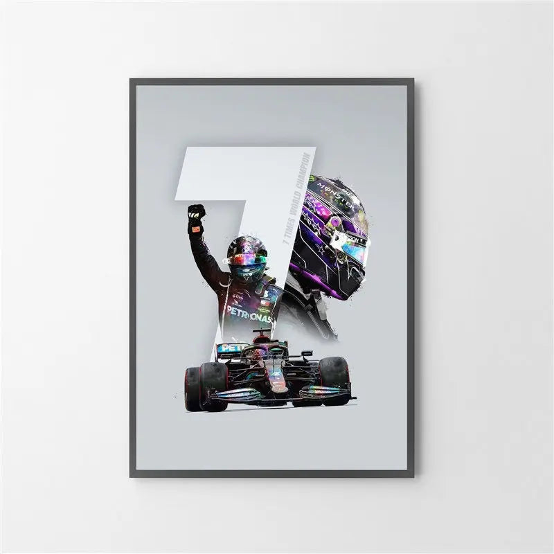 Poster Formel 1 Rennfahrer Helm I Deko Print ohne Rahmen-0