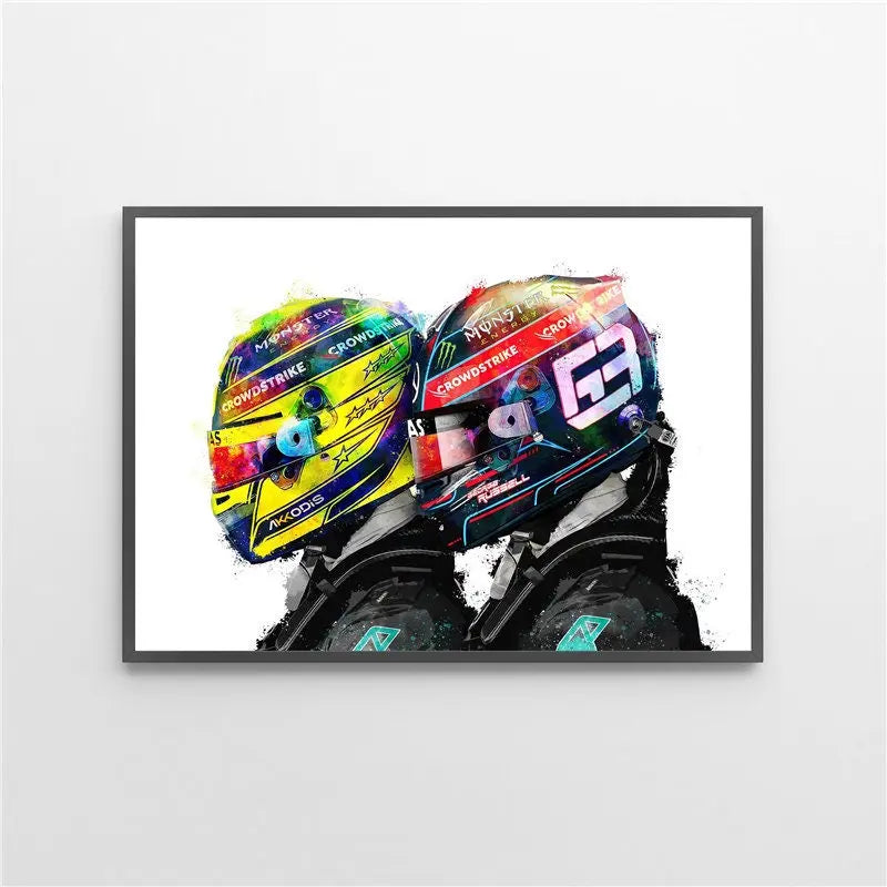 Poster Formel 1 Rennfahrer Helm I Deko Print ohne Rahmen-4