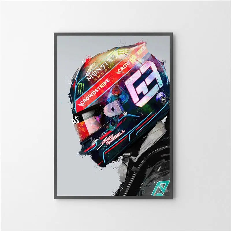 Poster Formel 1 Rennfahrer Helm I Deko Print ohne Rahmen-7