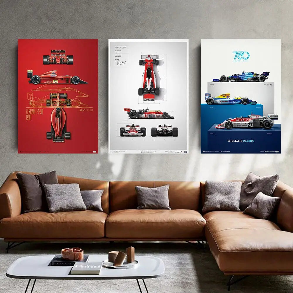 Poster Formel 1 Rennfahrer Legenden Rennwagen Ferrari I Williams Racing I Deko Print ohne Rahmen-0