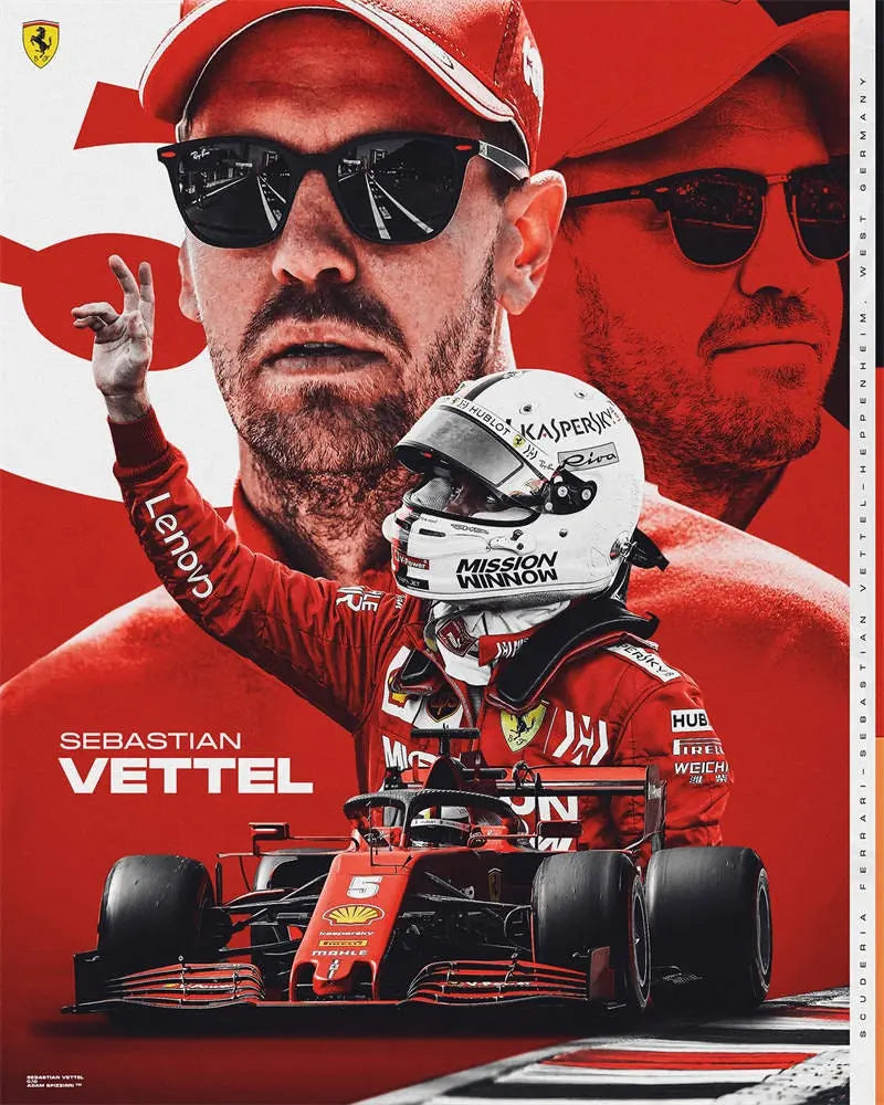 Poster Formel 1 Rennfahrer Rennwagen I Deko Print ohne Rahmen-3