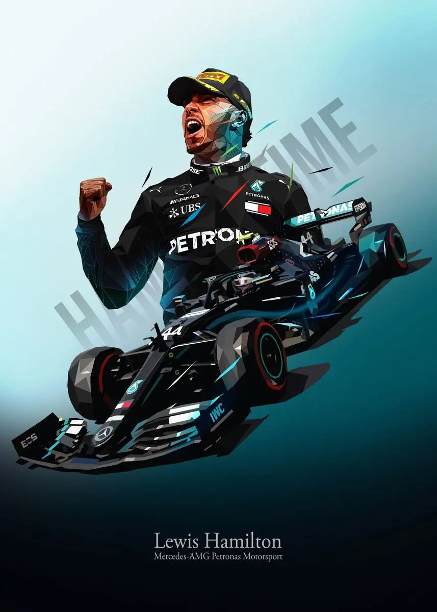 Poster Formel 1 Rennfahrer Rennwagen Lewis Hamilton I Deko Print ohne Rahmen-2