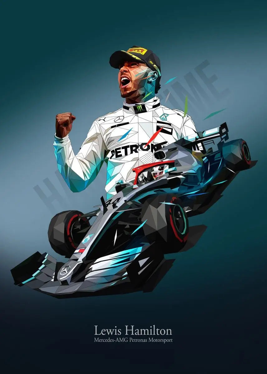 Poster Formel 1 Rennfahrer Rennwagen Lewis Hamilton I Deko Print ohne Rahmen-3