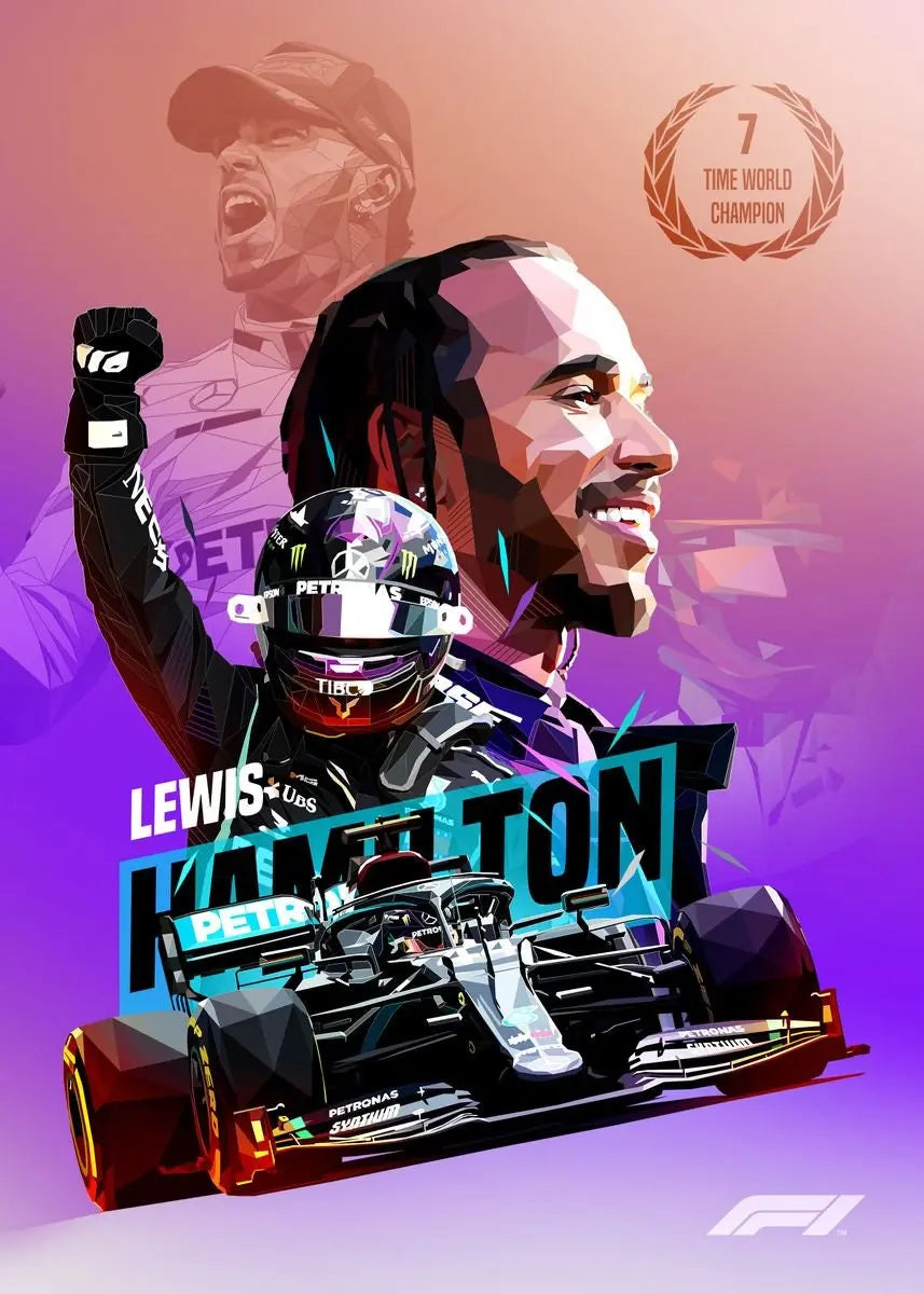 Poster Formel 1 Rennfahrer Rennwagen Lewis Hamilton I Deko Print ohne Rahmen-5