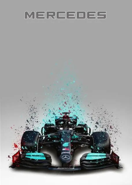 Poster Formel 1  Rennwagen Aquarell I Deko Print ohne Rahmen-6