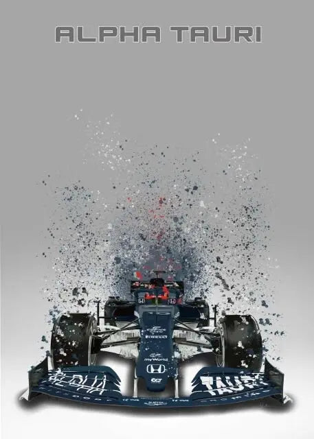 Poster Formel 1  Rennwagen Aquarell I Deko Print ohne Rahmen-8