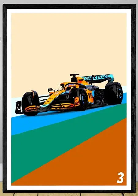 Poster Formel 1 Rennwagen Grand Prix Rennfahrer Namen Wagen Nummer I  Deko Print ohne Rahmen-5