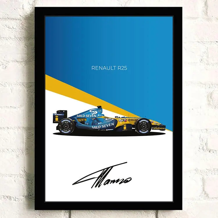 Poster Formel 1 Rennwagen Grand Prix Rennfahrer Signature   I  Deko Print ohne Rahmen-8