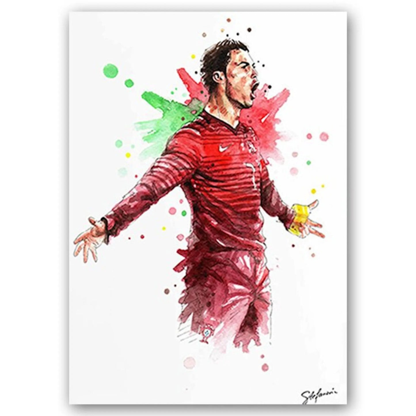 Poster Fußballspieler Tor Jubel Lionel Messi und Christiano Ronaldo als Deko Print ohne Rahmen-6