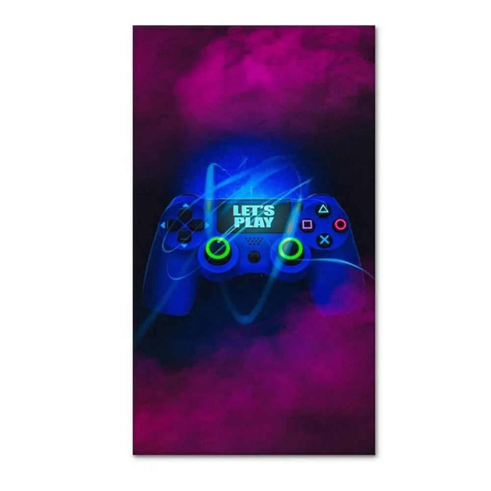 Poster Gamer Neonfarben mit Playstation Controller Gamepad als stylischer Deko Print ohne Rahmen-9